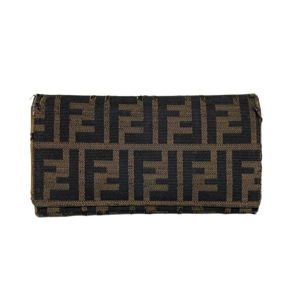 FENDI Zucca 8m0009 Beige Black Jacquard - Long Wallet - Picture 1 of 13